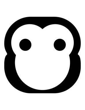 maymun düz ikon vektör çizimi