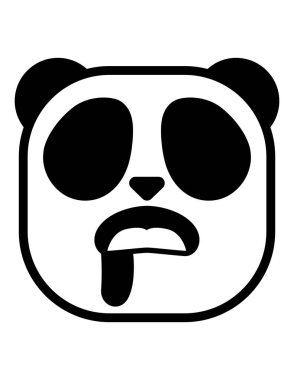 panda simgesi vektör illüstrasyonu