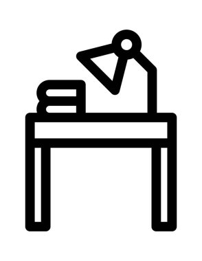 Tablo ikonu vektör illüstrasyonunda kitaplar ve lamba