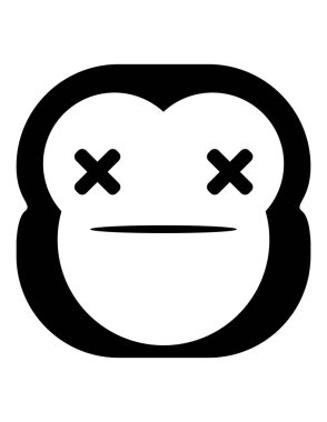 maymun düz ikon vektör çizimi