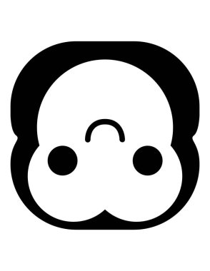 maymun düz ikon vektör çizimi