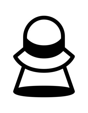 Polis miğferi simgesi beyaz arka planda izole edilmiş siyah tarzda. kayak sembolü vektör illüstrasyonu.