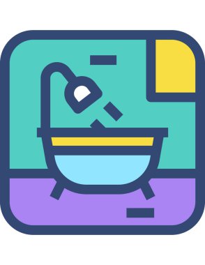 mobilya yassı ikon vektör illüstrasyonu