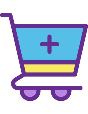 çevrimiçi alışveriş düz simgesi vektör illüstrasyonu