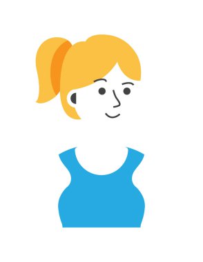 Kadın avatar simgesi vektör illüstrasyonu