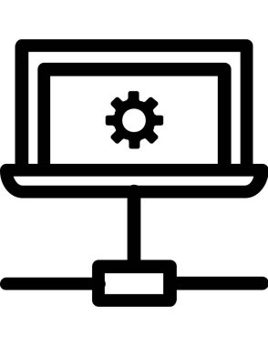 sunucu depolama düz ikon vektör çizimi