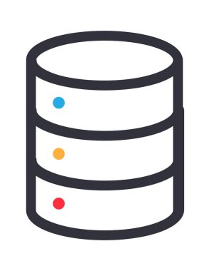 veritabanı sunucu simgesi, vektör illüstrasyonu