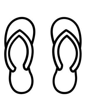 Siyah ve beyaz parmak arası terliklerin vektör çizimi