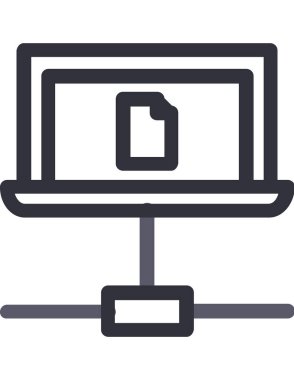 dizüstü bilgisayar vektör çizgisi simgesi