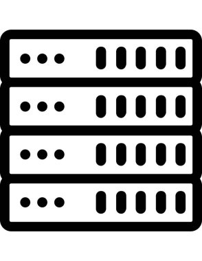 sunucu depolama düz ikon vektör çizimi