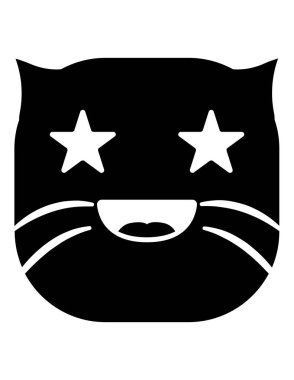 kedi emoji yassı ikon vektör çizimi