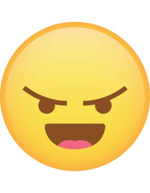 kızgın tepki emoji simgesi vektör illüstrasyonu