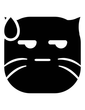 kedi emoji yassı ikon vektör çizimi