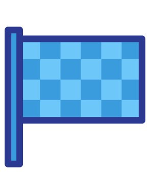 Bayrak vektör simgesi. biçim iki renkli düz sembol, mavi ve gri renkler, yuvarlak açılar, beyaz arkaplan