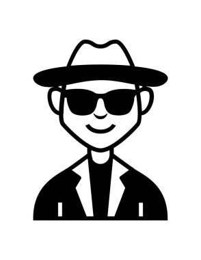 Şapkalı ve siyah ikonlu adam