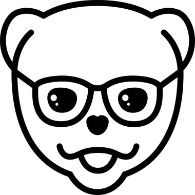 köpek emoji yassı ikon vektör çizimi