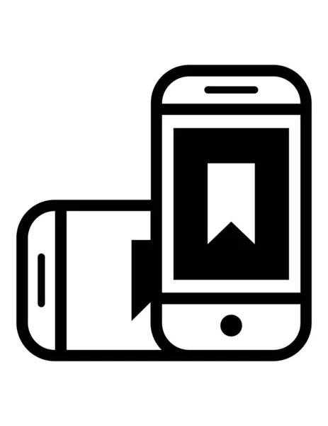Zwei Smartphones Icon Vector Illustration — Stockvektor