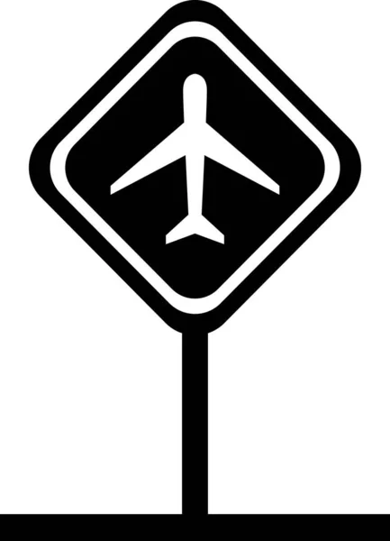 Aeroporto Sinal Ícone Vetor Ilustração — Vetor de Stock