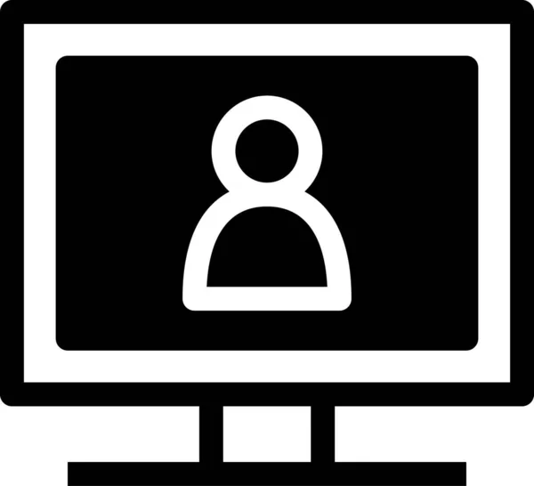 Monitor Bildschirm Flache Symbol Vektor Illustration — Stockvektor