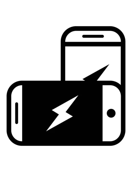 Zwei Smartphones Icon Vector Illustration — Stockvektor