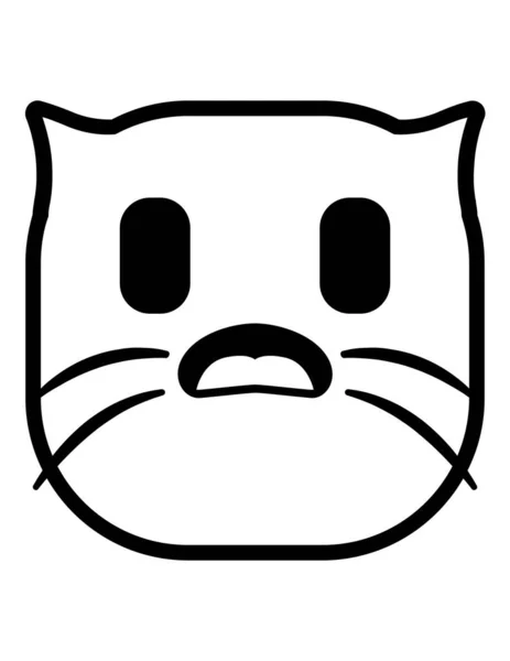 Katze Emoji Flache Symbol Vektor Illustration — Stockvektor