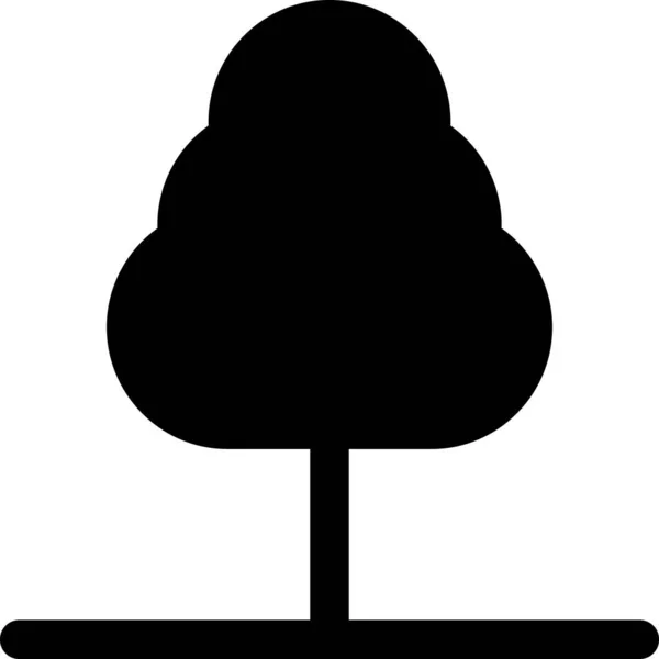 Εικονίδιο Δέντρου Μαύρο Φόντο Εικονογράφηση Διανύσματος — Διανυσματικό Αρχείο