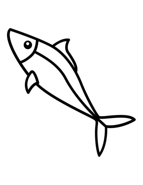 Fisch Symbol Schwarzen Stil Isoliert Auf Weißem Hintergrund Fischersymbol — Stockvektor