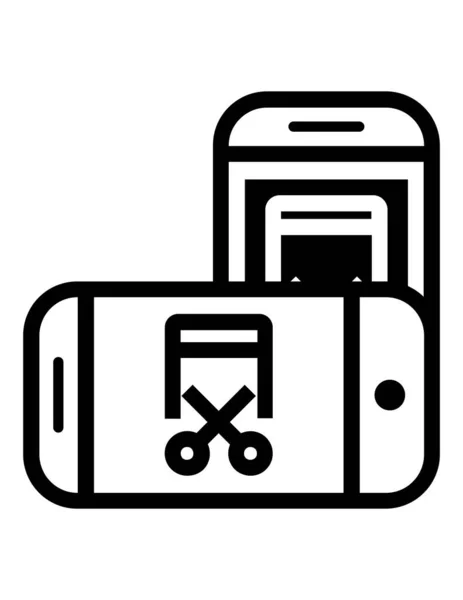 Zwei Smartphones Icon Vector Illustration — Stockvektor