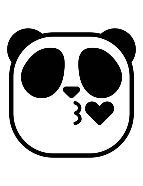 Panda Icono Vector Ilustración — Archivo Imágenes Vectoriales