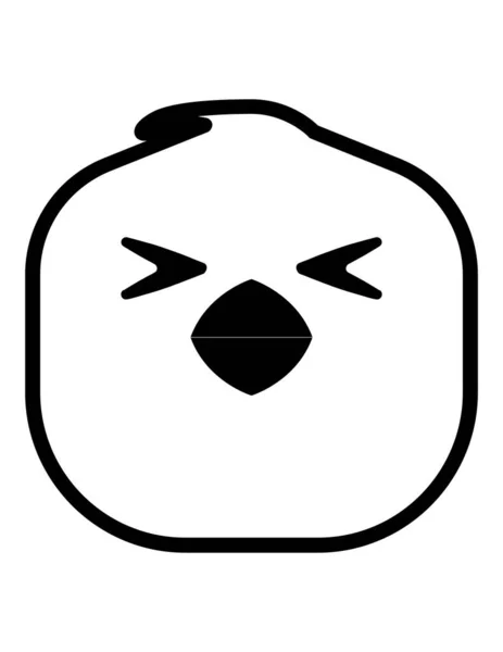tavuk emoji yassı ikon vektör çizimi