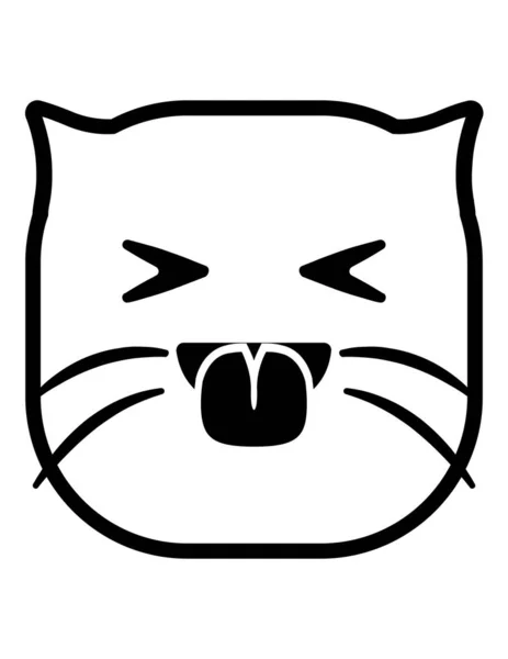 Cat Emoji Flat Icon Vector Illustration — Stock Vector