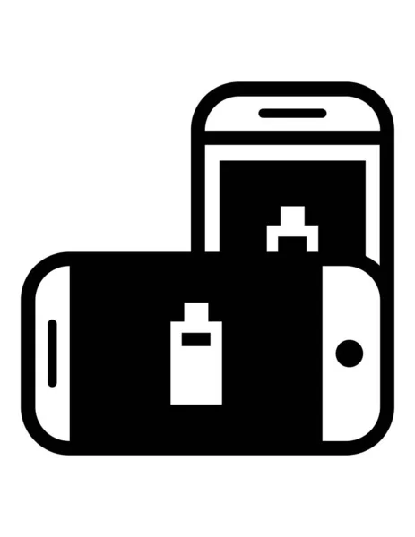 Two Smartphones Icon Vector Illustration — Stock Vector