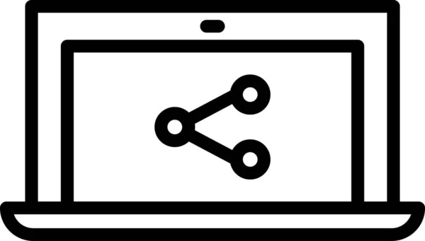 Illustration Vectorielle Icône Plate Ordinateur Portable — Image vectorielle