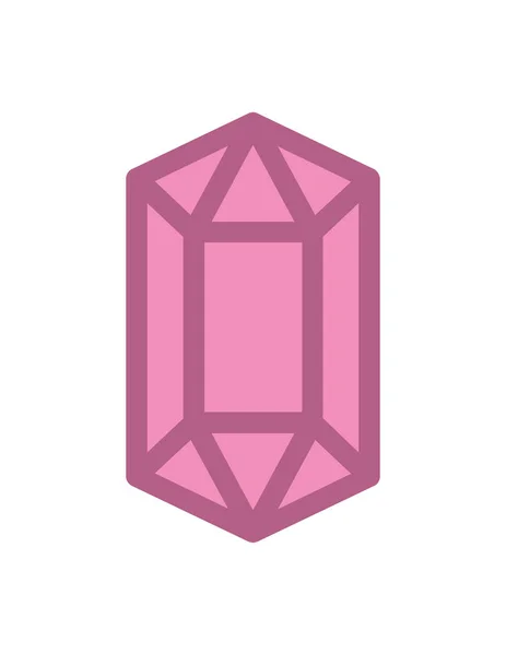 Vector Icono Diamante Rosa Sobre Fondo Blanco — Vector de stock