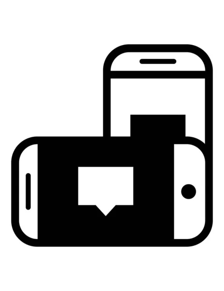 Dois Smartphones Ícone Vetor Ilustração — Vetor de Stock
