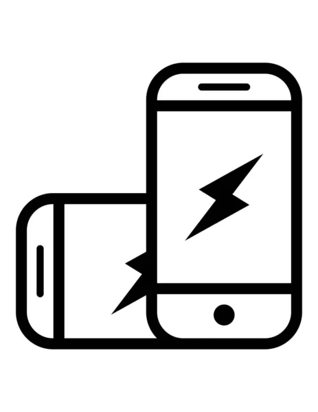 Zwei Smartphones Icon Vector Illustration — Stockvektor