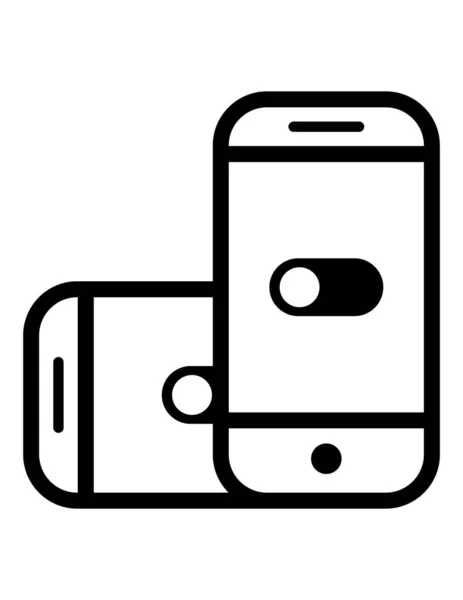 Zwei Smartphones Icon Vector Illustration — Stockvektor