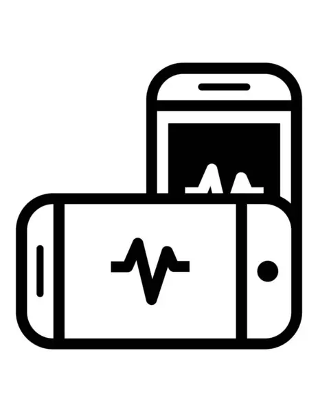 Dos Smartphones Icono Vector Ilustración — Vector de stock