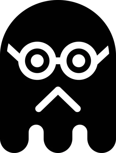 Illustration Vectorielle Icône Plate Emoji Fantôme — Image vectorielle
