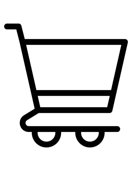 Compras Línea Icono Plano Vector Ilustración — Archivo Imágenes Vectoriales