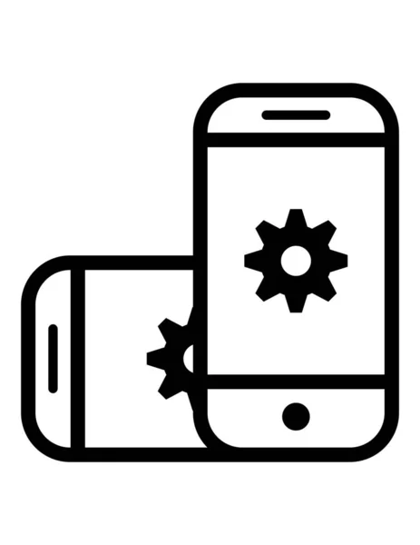 Dua Ilustrasi Vektor Ikon Smartphone - Stok Vektor