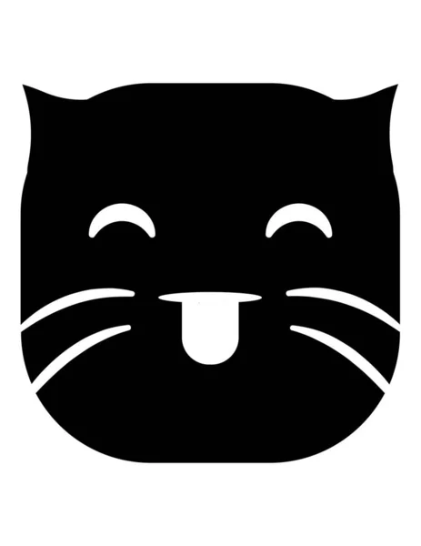 Gato Emoji Plano Icono Vector Ilustración — Vector de stock