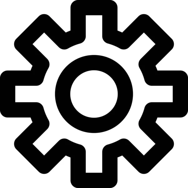 Gear Vector Line Icon — Stock Vector