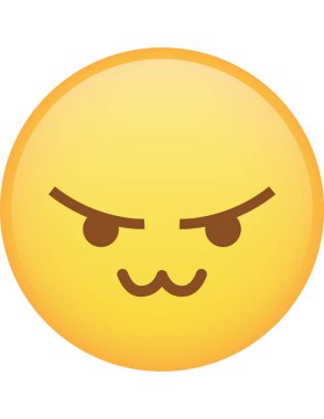 kızgın tepki emoji simgesi vektör illüstrasyonu