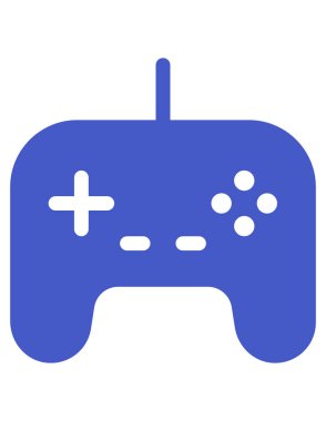 oyun vektör simgesi. biçim iki renkli düz sembol, mavi ve gri renkler, yuvarlak açılar, beyaz arkaplan