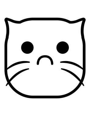 kedi emoji yassı ikon vektör çizimi
