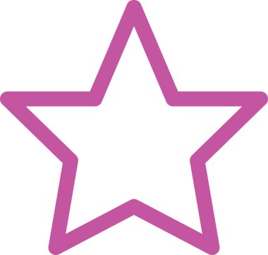Yıldız vektör simgesi. biçim düz sembol, pembe renk, yuvarlak açılar, beyaz arkaplan