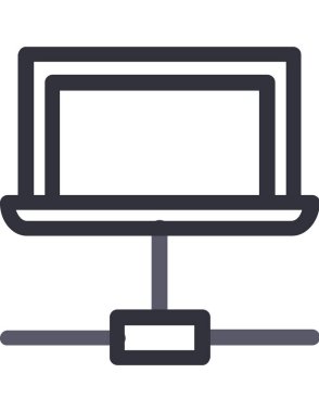 dizüstü bilgisayar vektör çizgisi simgesi