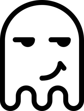 hayalet emoji düz ikon vektör çizimi