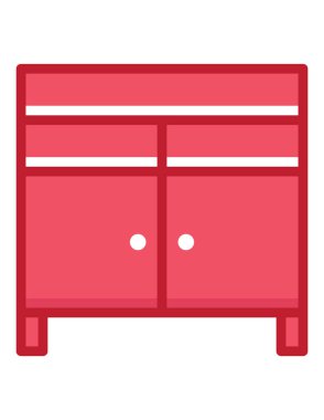 mobilya yassı ikon vektör illüstrasyonu